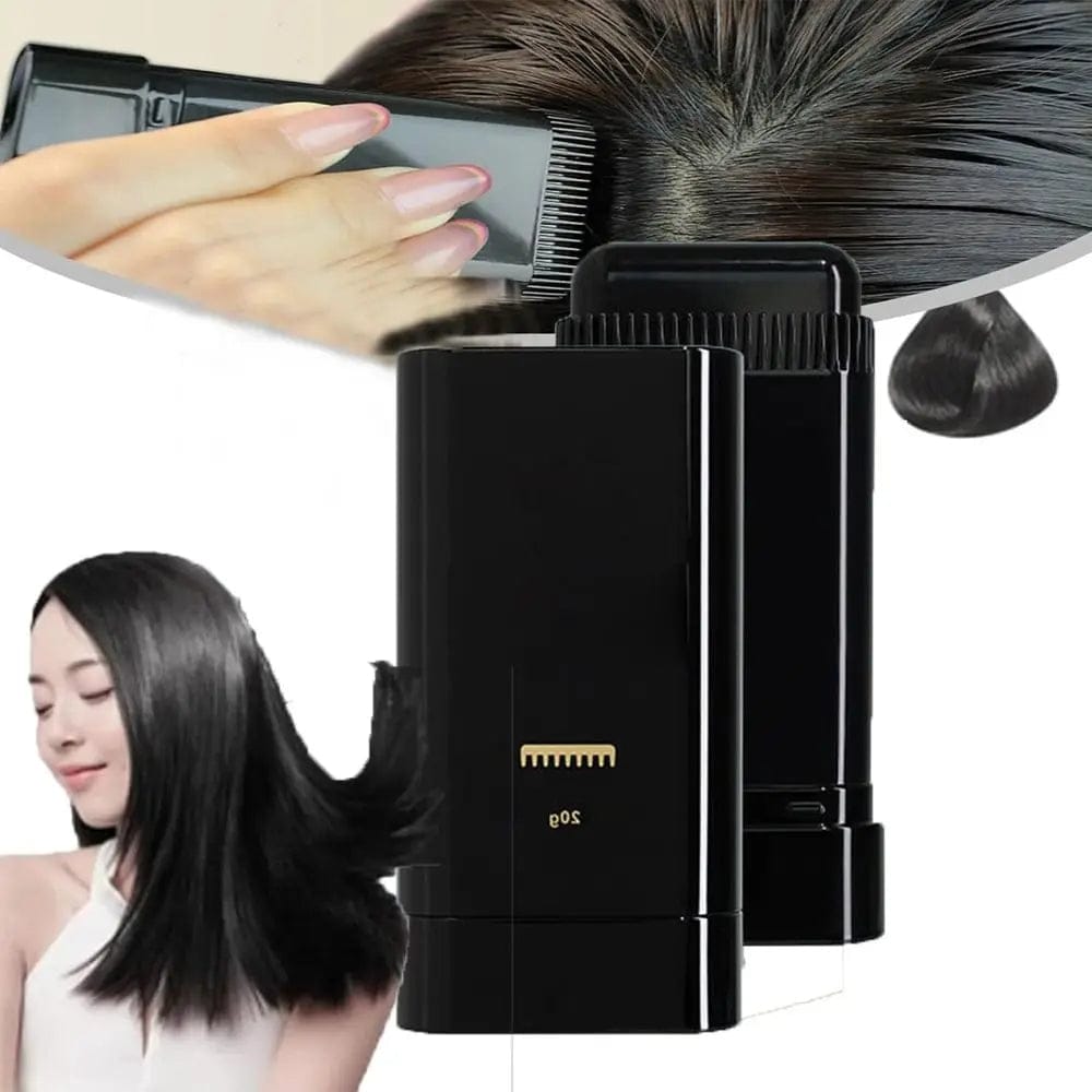 Instant Root Touch-Up Hair Color Comb Stick | Waterproof & Sweatproof Hair Dye Comb | Long-Lasting Hair (Color Black)
