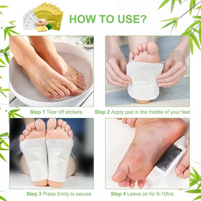 Kinoki Premium Natural Foot Patches (Pack of 10) | Bamboo Vinegar Detox Foot Pads for Overnight Foot Care