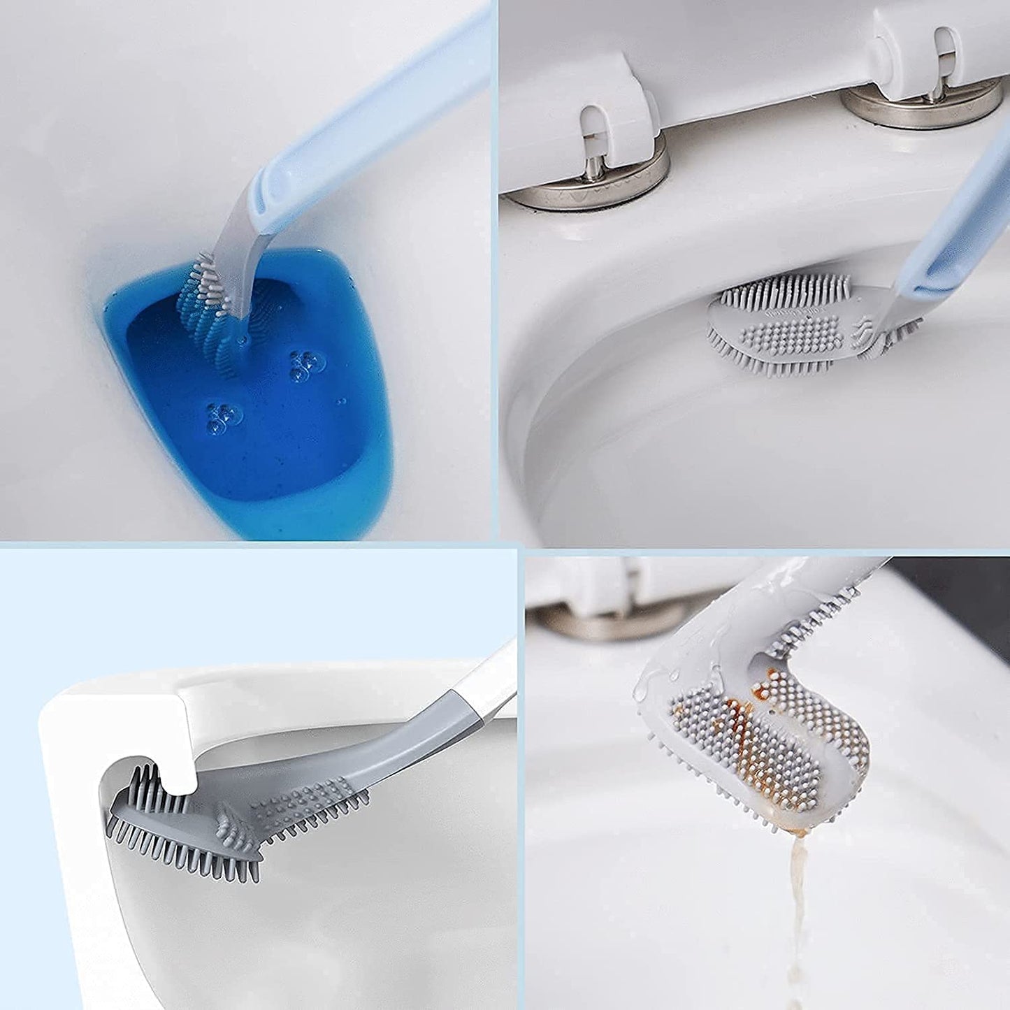 360° Deep Cleaning Golf Toilet Brush with Long Handle | Flexible Silicone Bathroom Toilet Cleaner Brush | Under Rim Cleaning Brush
